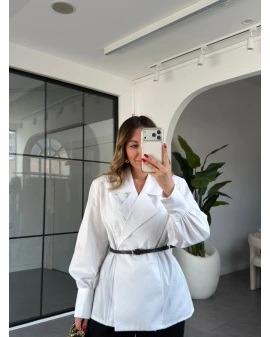 BEYAZ KEMERLİ GÖMLEK 5057