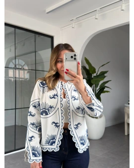 BEYAZ FULL NAKIŞLI CEKET