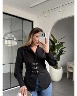 SİYAH KANCALI GÖMLEK