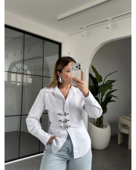 BEYAZ KANCALI GÖMLEK