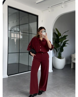 BORDO BOMBER CEKET ÇITÇIT DETAYLI TAKIM