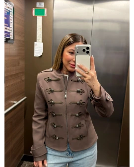 KAHVE APOLETLİ CEKET 9729