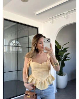 SARI PİTİKARE DESEN BÜSTİYER 2863