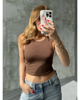 Acı Kahve Crop Bluz