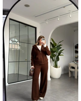 ACI KAHVE KAPÜŞONLU TRİKO TAKIM