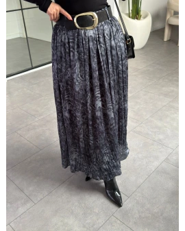 ANTRASİT DESENLİ PİLİSELİ ETEK