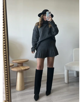 Antrasit Etekli Triko Takım