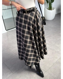 ANTRASİT KEMER DETAY ETEK