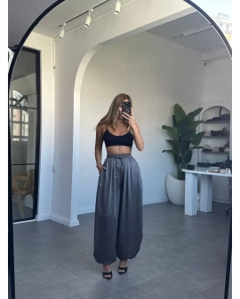 ANTRASİT ŞALVAR MODEL SATEN PANTOLON