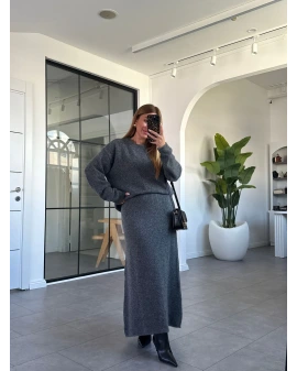 ANTRASİT TRİKO ETEK ÜST TAKIM