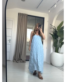 BEBE MAVİSİ PÜSKÜL ELBİSE