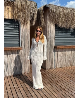 Bej Beach Cover-Up Elbise