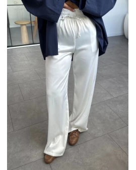 BEYAZ SATEN PANTALON