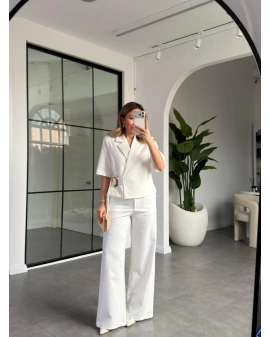 BEYAZ TEK TOKALI CEKET TAKIM 9511