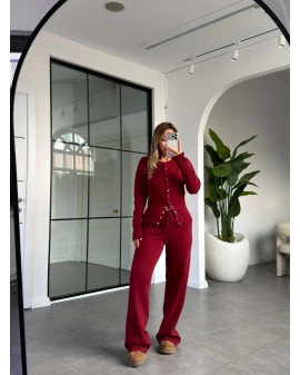 BORDO ÇITÇIT DETAYLI TRİKO TAKIM