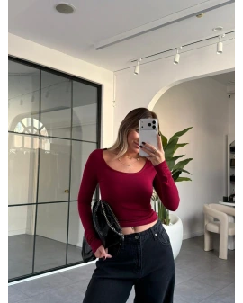 BORDO OYSH MARKA U YAKA BLUZ
