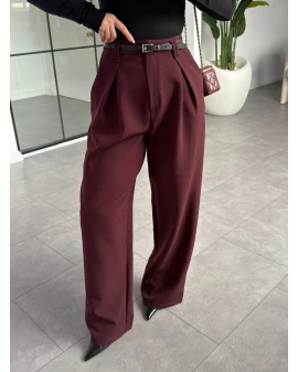 BORDO PİLELİ İÇTEN PERVAZLI PANTOLON