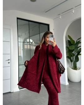 BORDO ŞALLI YUMUŞACIK TRİKO TAKIM