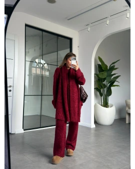 BORDO ŞALLI YUMUŞACIK TRİKO TAKIM