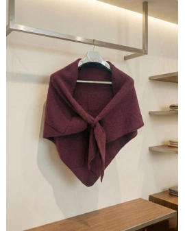 BORDO ÜÇGEN İÇTEN GEÇMELİ TRİKO ŞAL