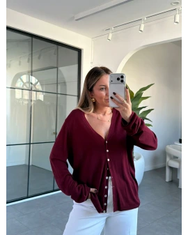 BORDO V YAKA İNCE TRİKO HIRKA