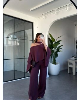 BORDO YARASA KOL FULARLI TAKIM