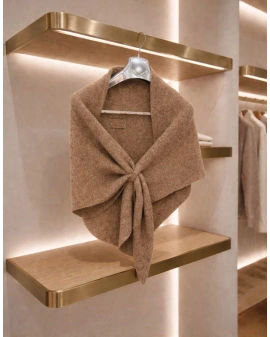 CAMEL ÜÇGEN İÇTEN GEÇMELİ TRİKO ŞAL