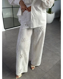 DANTEL DETAYLI EKRU PANTOLON 29615