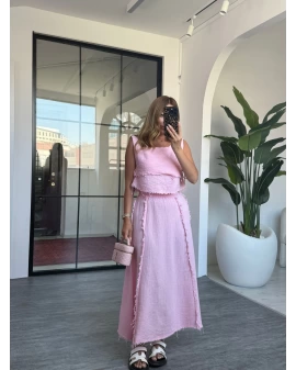 PEMBE MÜSLİN ETEK TAKIM