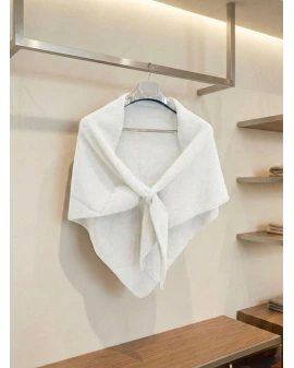 EKRU ÜÇGEN İÇTEN GEÇMELİ TRİKO ŞAL