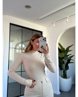 EKRU DİLVİN YARIM BALIKÇI YAKA BODY