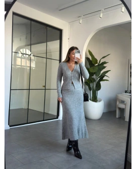 GRİ ETEK HIRKA TRİKO TAKIM