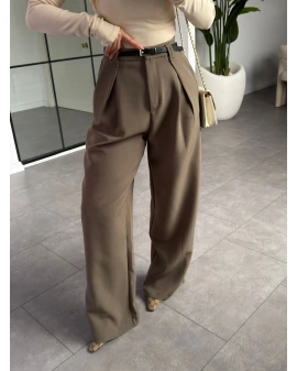 HAKİ PİLELİ İÇTEN PERVAZLI PANTOLON