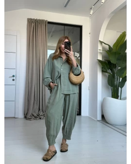 HAKİ YUMOŞ DOKULU MODAL TAKIM