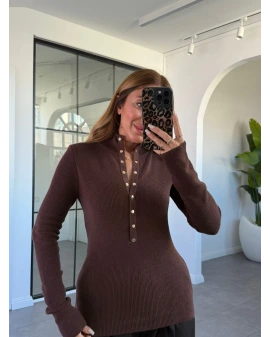 KAHVE GOLD ÇITÇITLI TRİKO