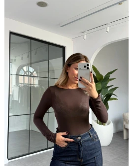 KAHVE DİLVİN KAYIK KAYA MODAL KAŞMİR BLUZ