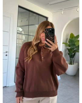 KAHVE POLO YAKA KAZAK