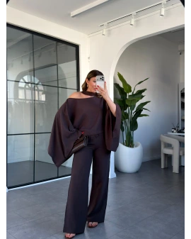 KAHVE YARASA KOL FULARLI TAKIM