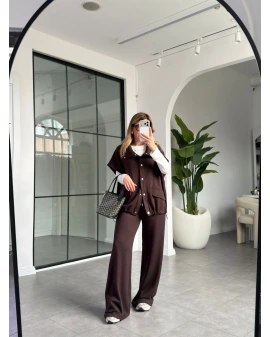 KAHVERENGİ EKRU 3LÜ SPOR TAKIM