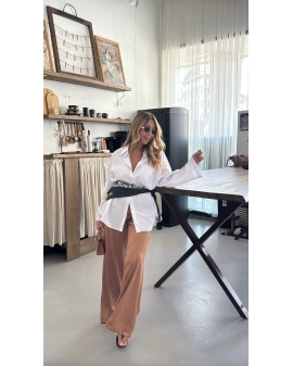 KARAMEL SATEN PANTALON