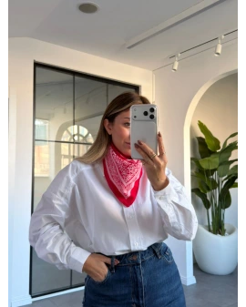 KIRMIZI ŞAL DESEN FULAR