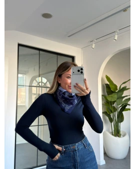 LACİVERT ŞAL DESEN FULAR