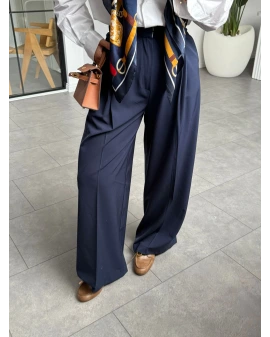 LACİVERT YÜKSEK BEL PALAZZO PANTOLON