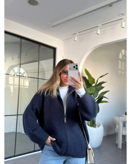 LACİVERT YUMUŞACIK DOKULU HIRKA