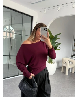 BORDO OYSH MARKA YARASA KOL BLUZ