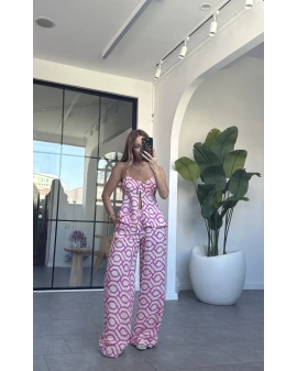 PEMBE BATİK BAĞLAMA DETAY TAKIM