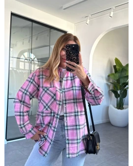 PEMBE ÇITÇITLI ODUNCU GÖMLEK