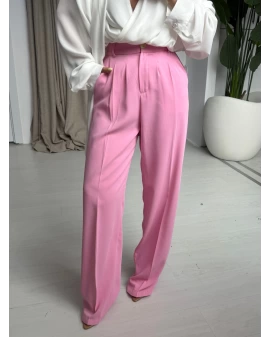 PEMBE GOLD DÜĞMELİ PİLELİ PANTOLON