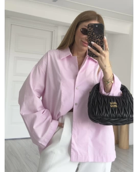 Pembe Oversize Gömlek