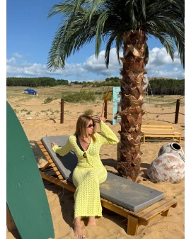 Sarı Beach Cover-Up Elbise